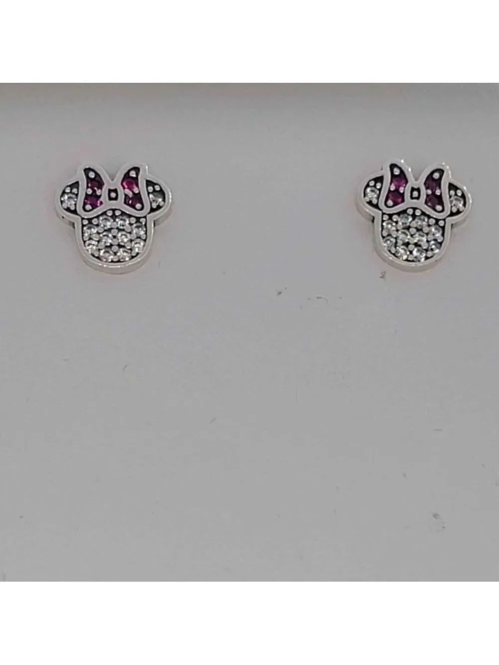 Brand New Sterling Silver 925 Minnie Mouse Earrings and Necklace set